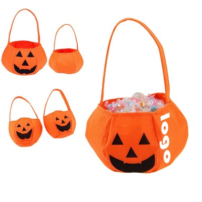 Halloween Trick-or-Treat Pumpkin Candy Tote Bag w/Handle