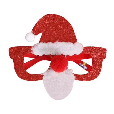 Santa Hat & Mustache Christmas Decorative Glasses