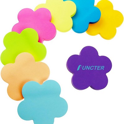 50 Sheets 2.75 inch Adhesive Flower Shape Sticky Notes Notepaper