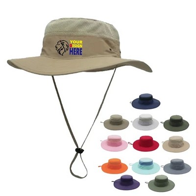 Unisex Sun Protection Wide Brim Bucket Hat ( Full Color )