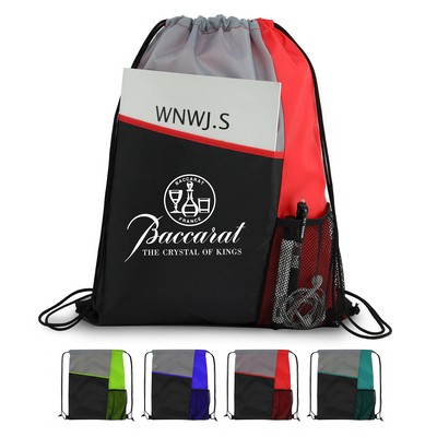Slant Pocket Drawstring Bag