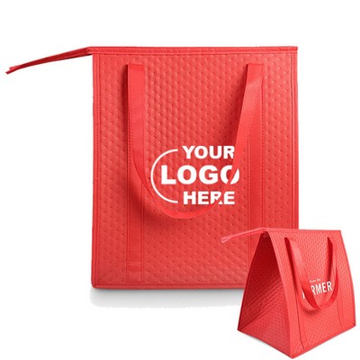 Insulated Grocery Zipped Up Tote Bag