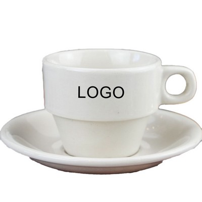 220Ml Vertical-Handle Cup And Saucer Sets