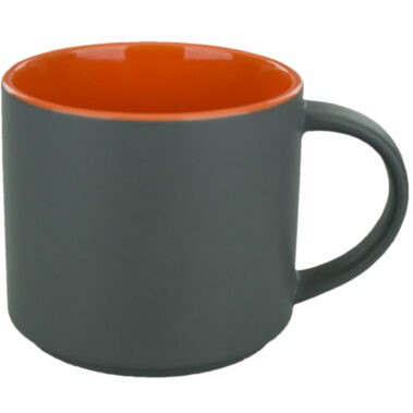 16 Oz. Gray Norwich Stacking Two-Tone/Orange interior mug