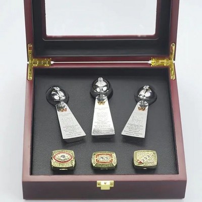 3 Washington Commanders Championship Ring Set w/ 3 Trophies