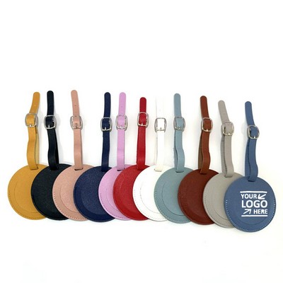 Round Leather Anti - Loss Hanging Luggage Tag