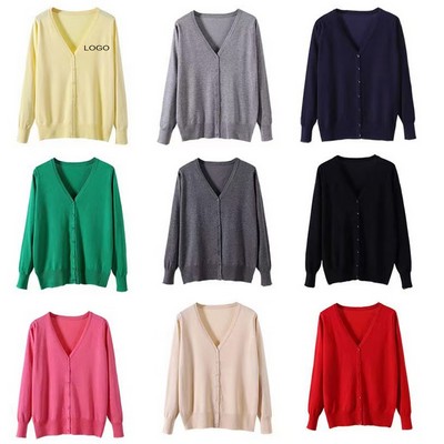 V-Neck Cardigan Sweater