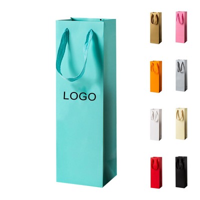Single Wine Paper Tote Bag