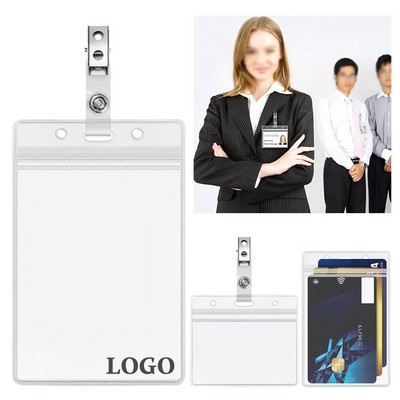 Vertical ID Badge Holder with Clip (3"x4")
