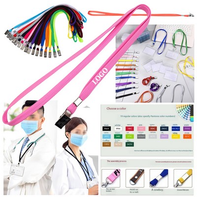 5/8" Width Plain Lanyard with Bulldog Clip