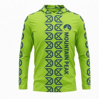 Long Sleeve Sublimated Poly Spandex Hooded T Shirt