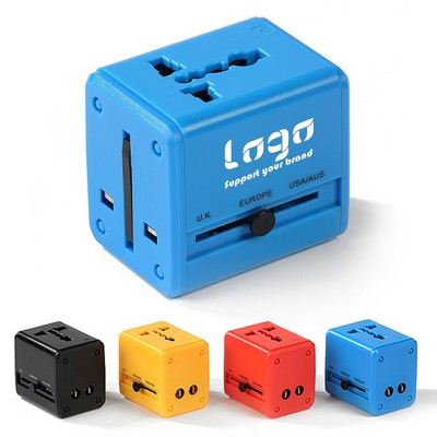 Universal Travel Power Adapter Plug w/ 2 USB ports