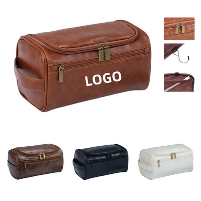 Large Capacity PU Leather Travel Toiletry Bag