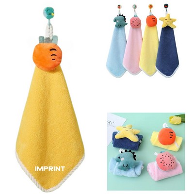 Coral Velvet Hangable Cute Hand Towel