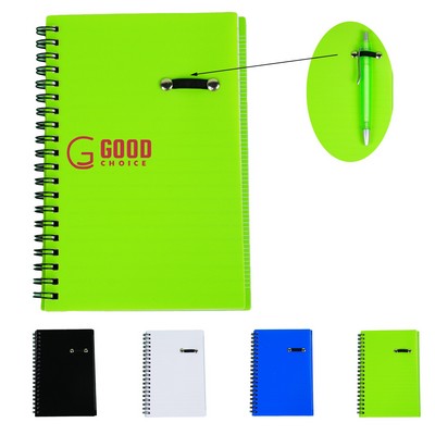 Spiral Notebook W/Pen Holder
