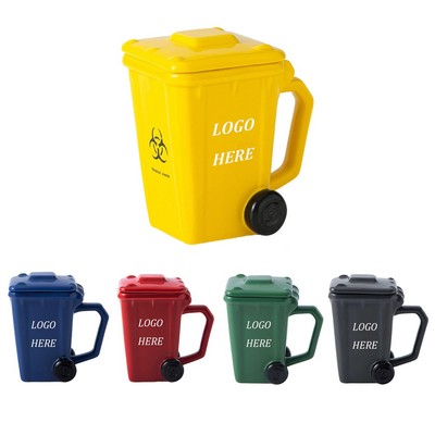 13 oz Trash Can-Shaped Ceramic Mug w/ Lid