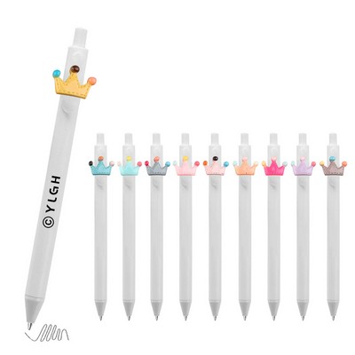 Click Activated Pen With Colorful Crown