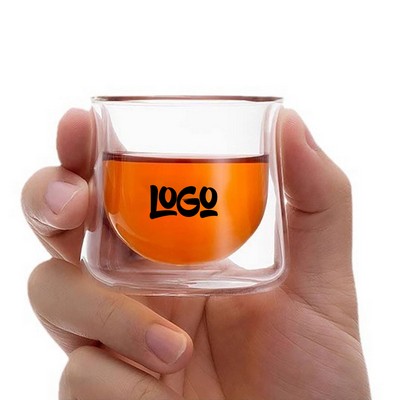 2oz Double Wall Insulated Glass Tea Cup