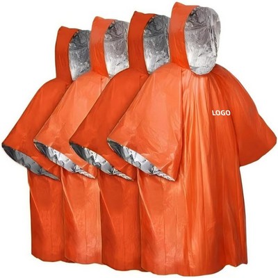 Emergency Survival Blanket with Rain Protection for Outdoor Safety Use