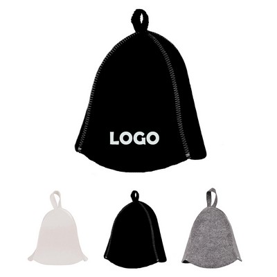 4-Panel Felt Sauna Hat With Embroidery