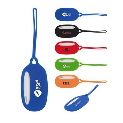 Oval Silicone Luggage Tags For Suitcases