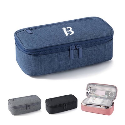 Large Pencil Pouch with Zipper Compartments