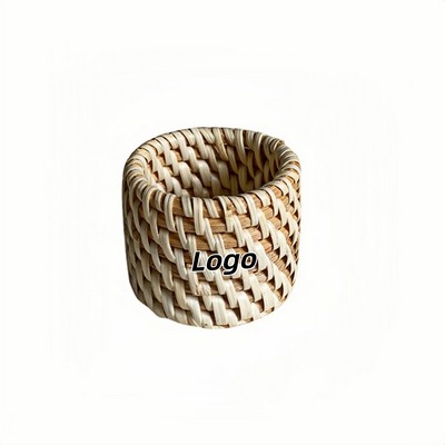 Handcrafted Eco-Friendly Natural Rattan Dining Napkin Rings for Rustic Table Décor