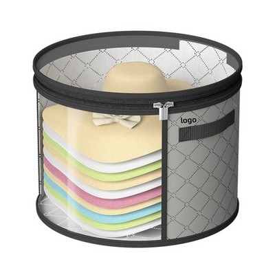 Clear Foldable Hat Storage Bin with Dustproof Cover for Travel and Home