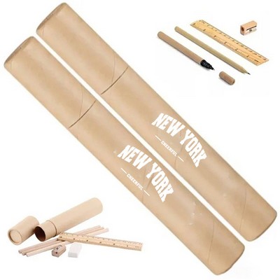 Eco-Friendly Wooden Stationery Set