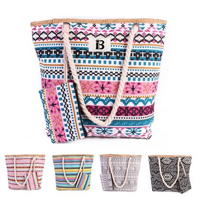 Summer Beach Handbag w/ Wallet