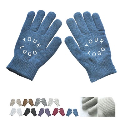 Acrylic Material Thick Winter Knitted Mitten Gloves