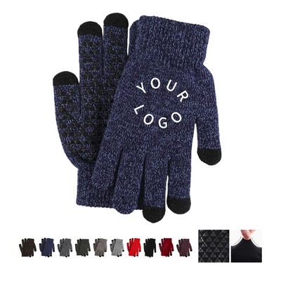 Knitted Touchscreen Gloves Nine Point Five Inches Length Four Point Seven Inches Width