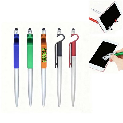 Plastic Rotary Function Pen With Phone Holder and Stylus
