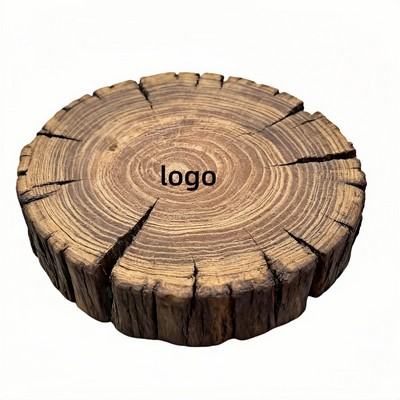 Natural Weathered Elm Wood Coaster Set with Wabi Sabi Aesthetic