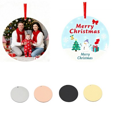 Custom Round Aluminum Christmas Ornament