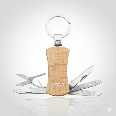 Outdoor Multifunctional Stainless Steel Folding Knife Tool with Keychain