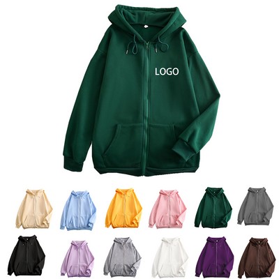 Cozy Oversized Zip Sweatshirt Hoodies