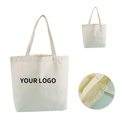 Natural Cotton Canvas Tote Bag With Multiple Accent Color Option
