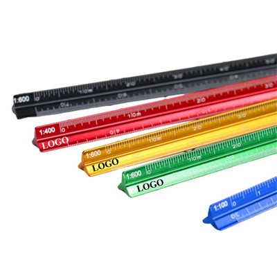6"/ 12" Aluminum Architect Triangular Scale Ruler Engineering
