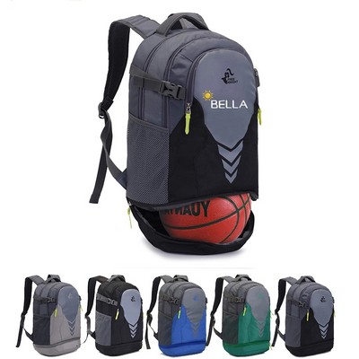 35L Basketball Backpack With Bottom Ball Compartment