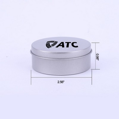 Round Drawn Tin Box (2.56×2.56 Inches)