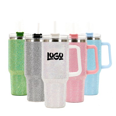 40 Oz Bling With Handle Rhinestones Tumbler