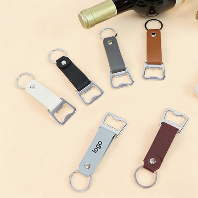 PU Leather Bottle Opener Keychain