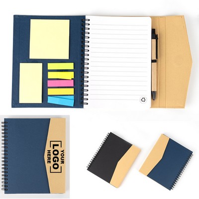 Eco friendly Magnetic Attraction Spiral Steno Notebooks Set with Pen Sticky Notes