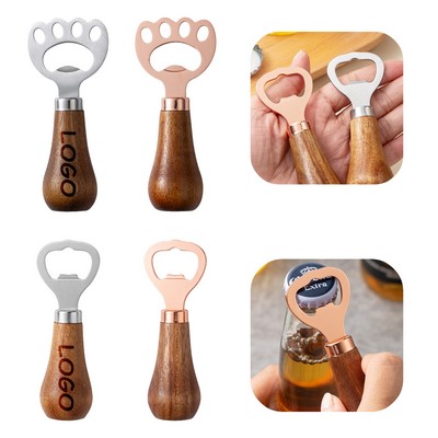 Wooden Handle Cat Paw Wine Opener