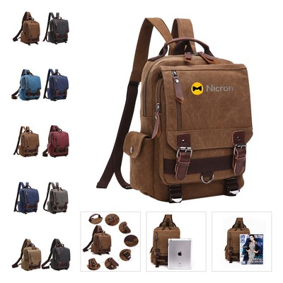 Canvas Messenger Backpack