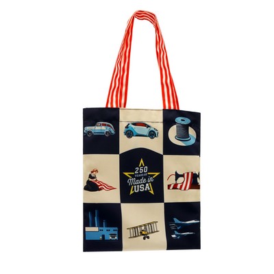 Full Bleed Printed Handle Canvas Flat Tote