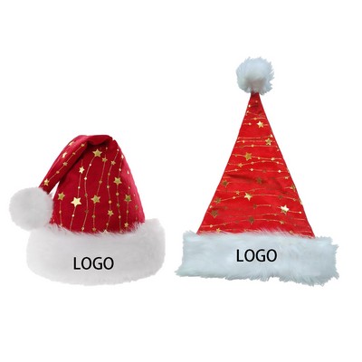 Sequin Plush Santa Hat for Christmas Party