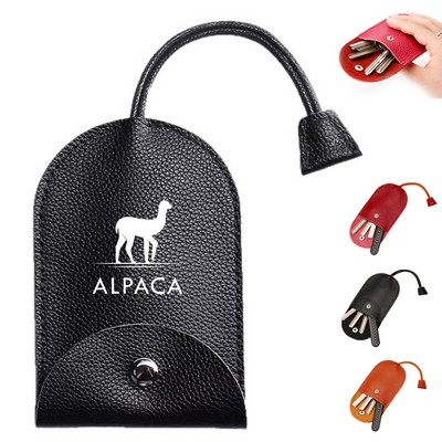 PU Leather Sliding Car Key Organizer