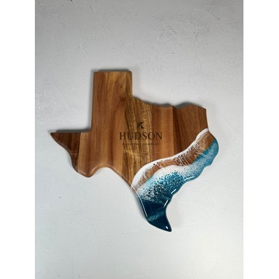 Texas Shaped Acacia Cheese Board - Ocean Vibes